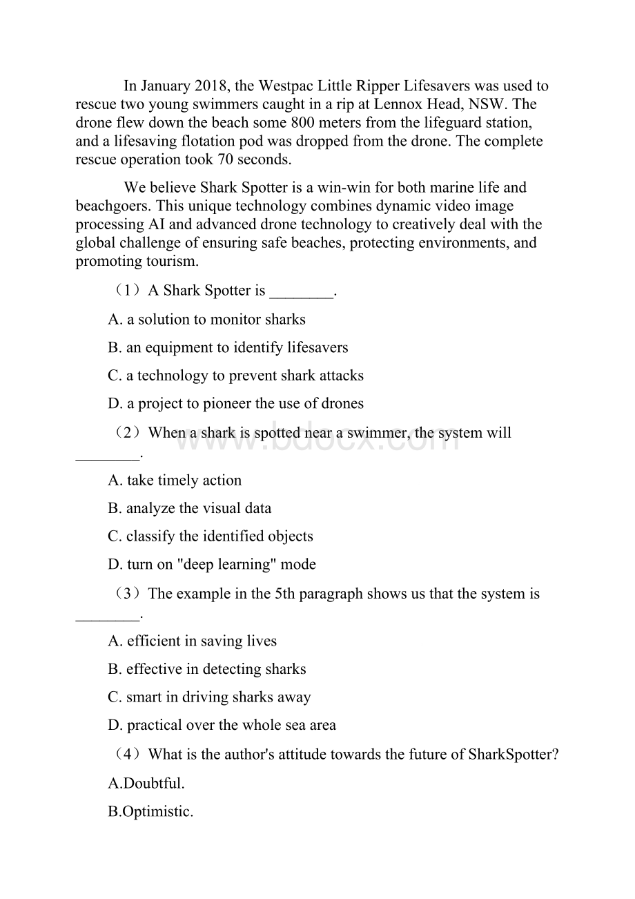 浙江省七彩阳光联盟《高中英语阅读理解》单元测试题.docx_第2页