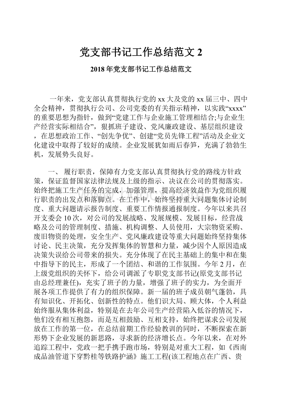 党支部书记工作总结范文2.docx