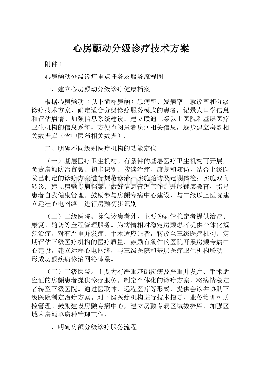 心房颤动分级诊疗技术方案.docx