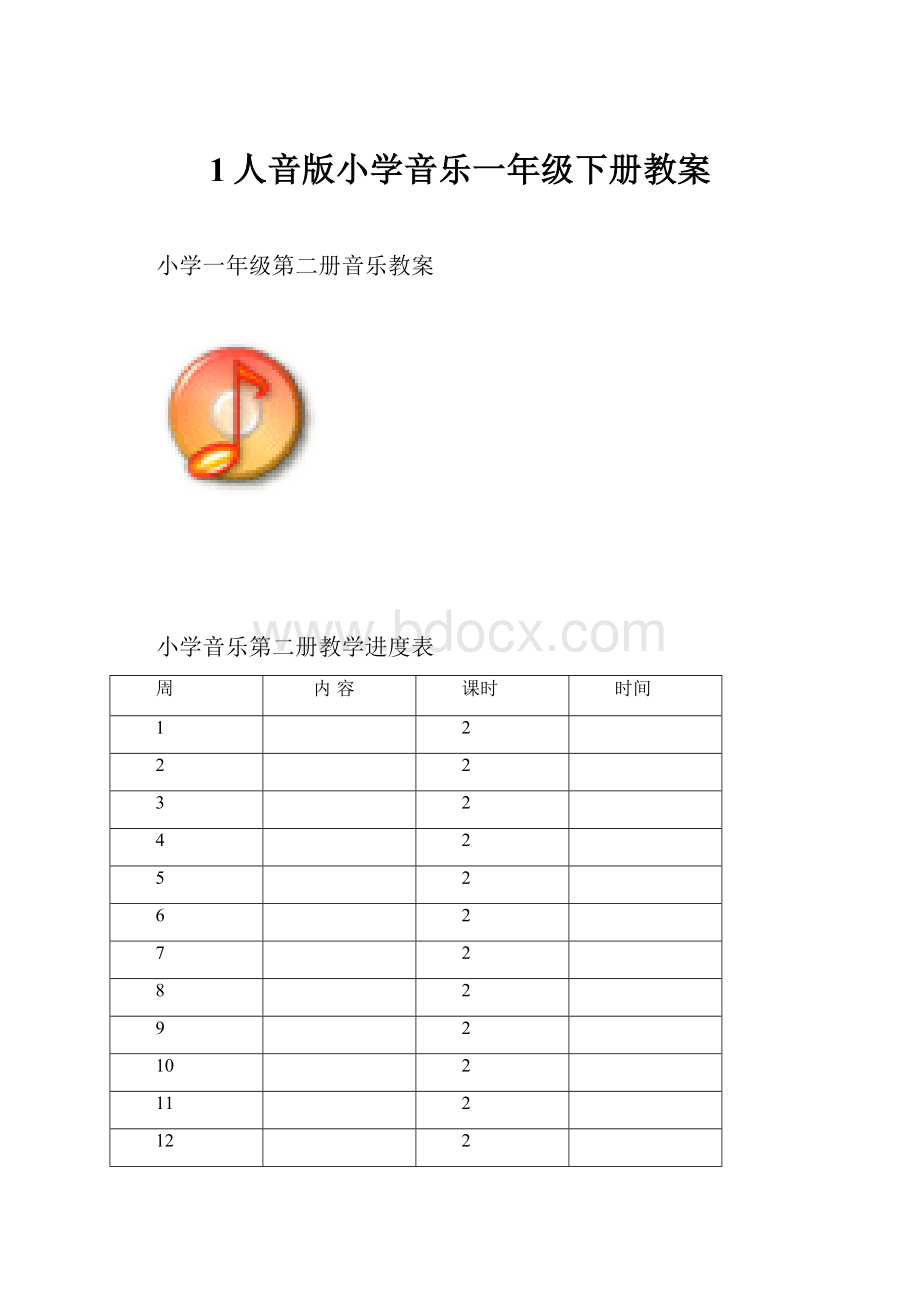 1人音版小学音乐一年级下册教案.docx_第1页