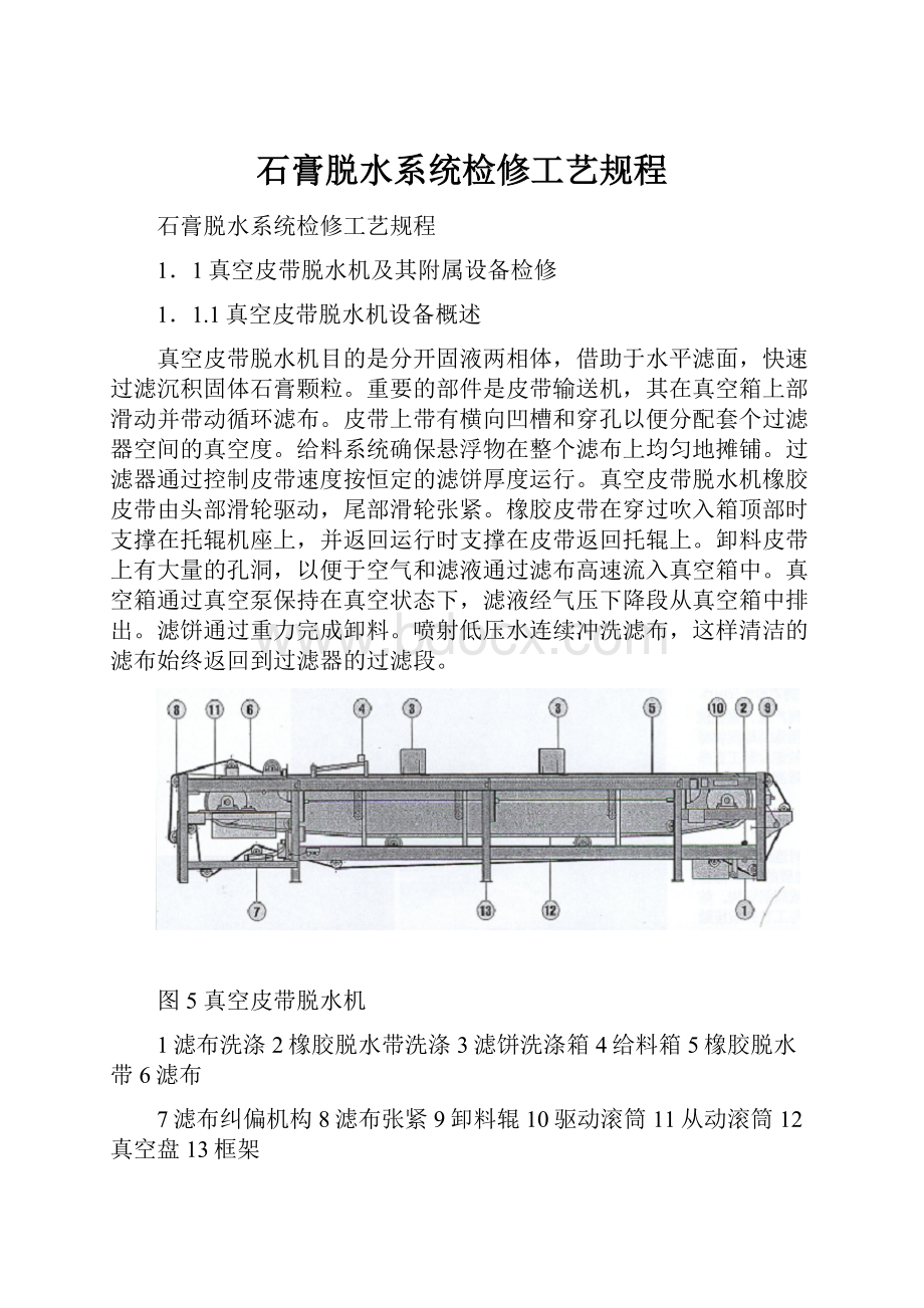 石膏脱水系统检修工艺规程.docx_第1页