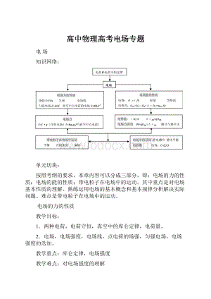 高中物理高考电场专题.docx