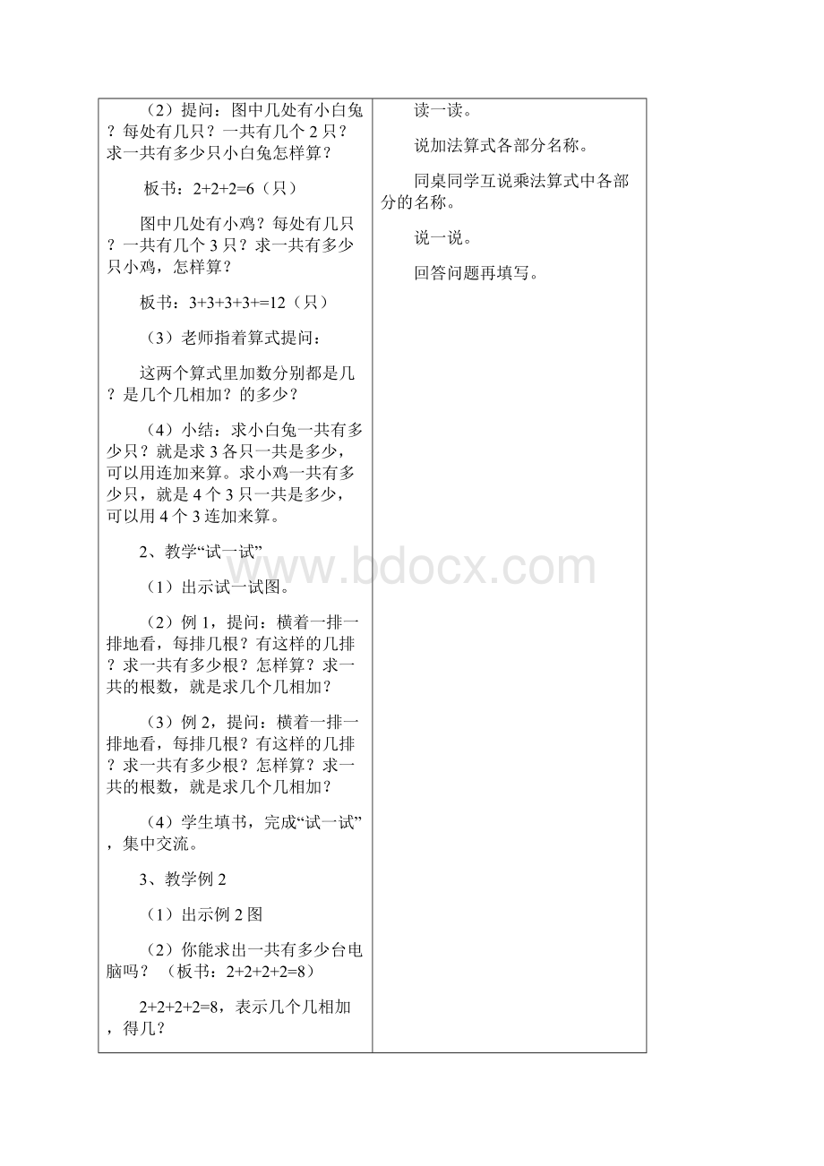 苏教版小学二年级上册数学教案.docx_第3页