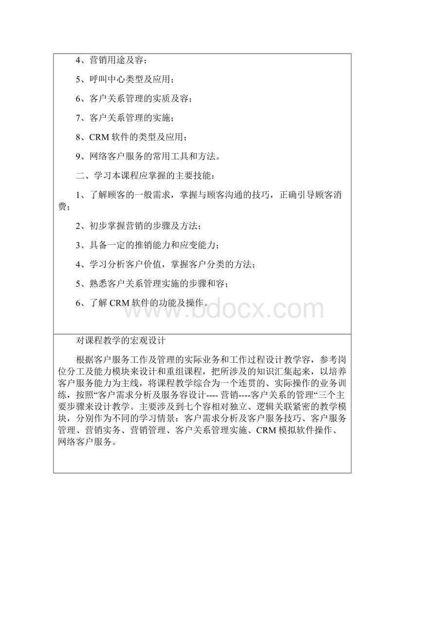 客户服务与管理课程标准.docx_第2页