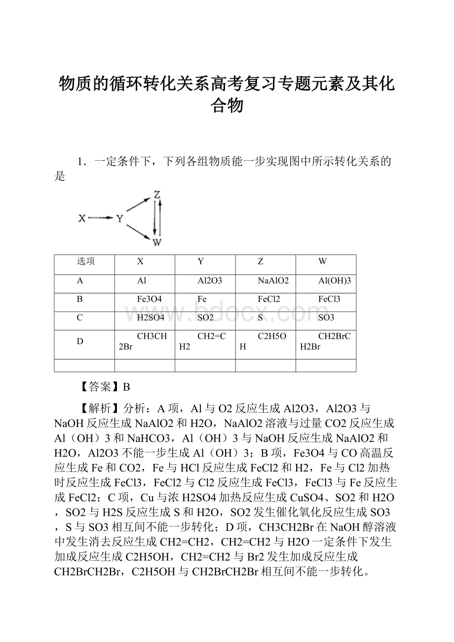 物质的循环转化关系高考复习专题元素及其化合物.docx