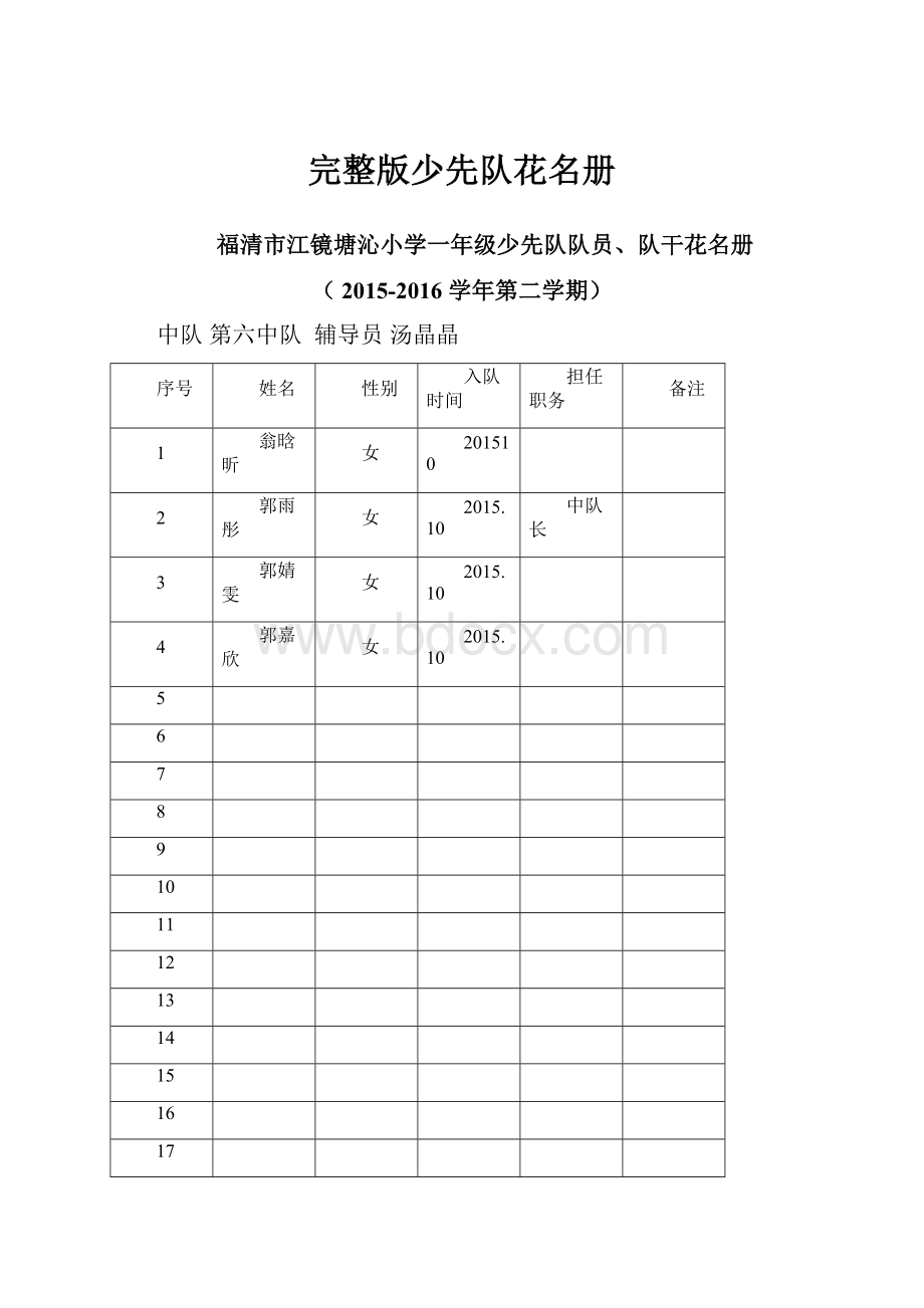 完整版少先队花名册.docx_第1页