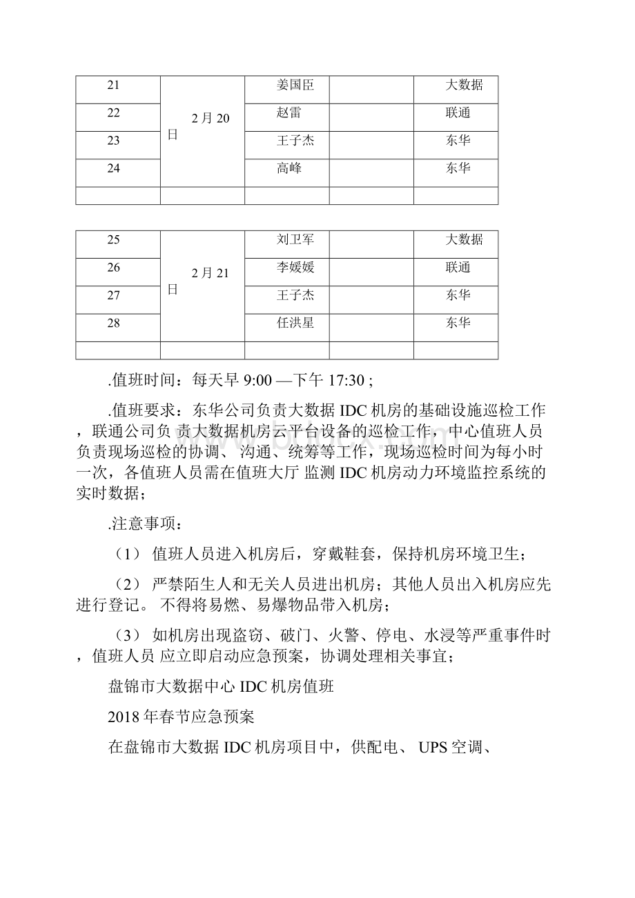 春节假期值班表及应急预案.docx_第2页