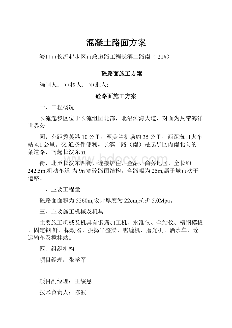 混凝土路面方案.docx