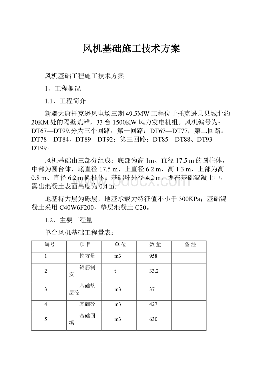 风机基础施工技术方案.docx