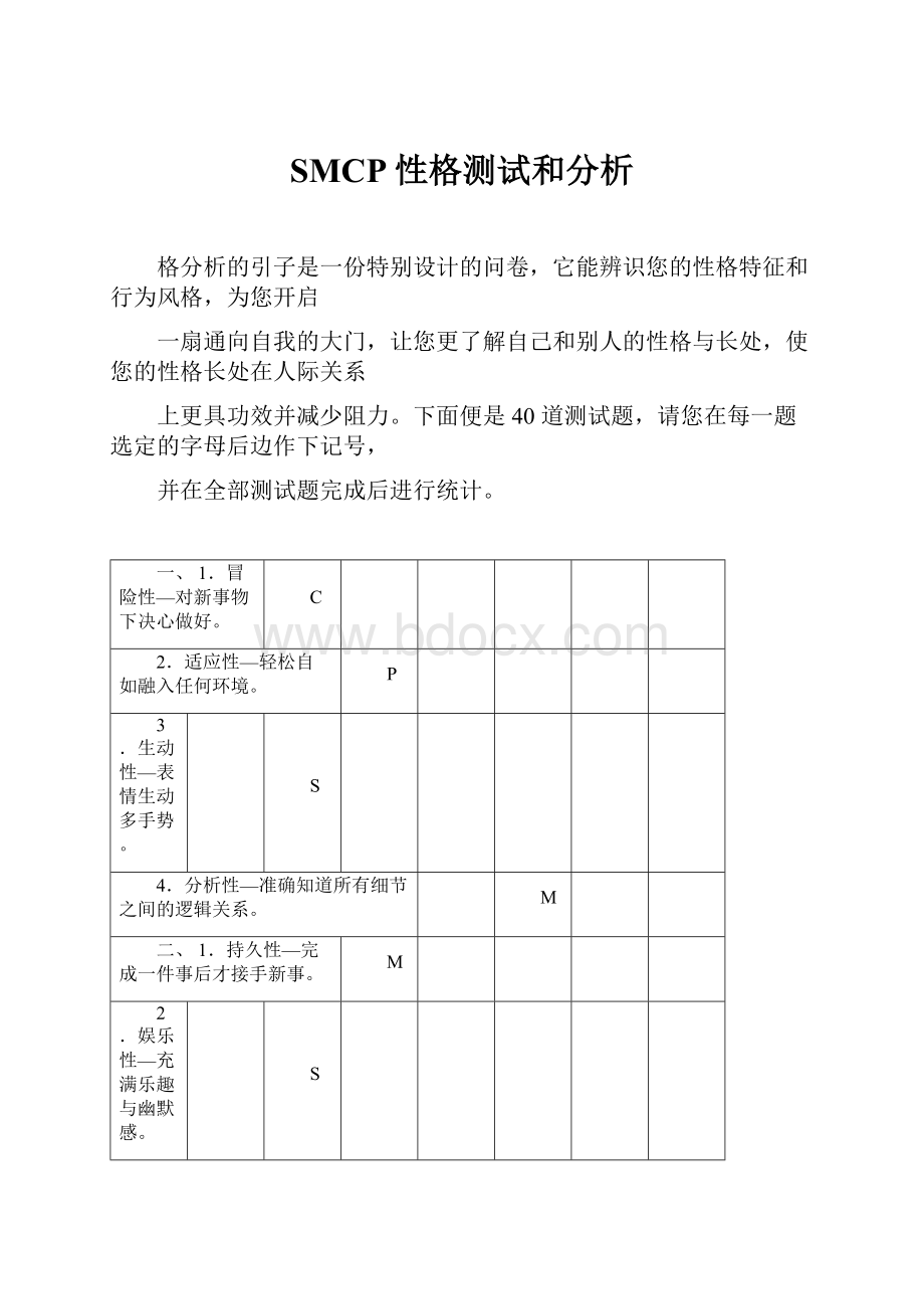 SMCP性格测试和分析.docx_第1页