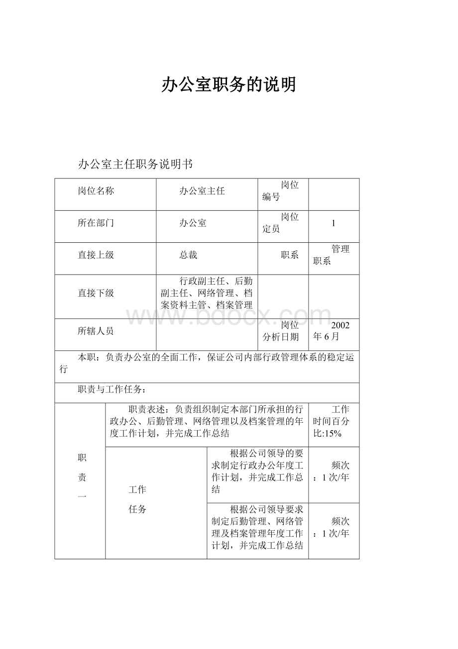 办公室职务的说明.docx