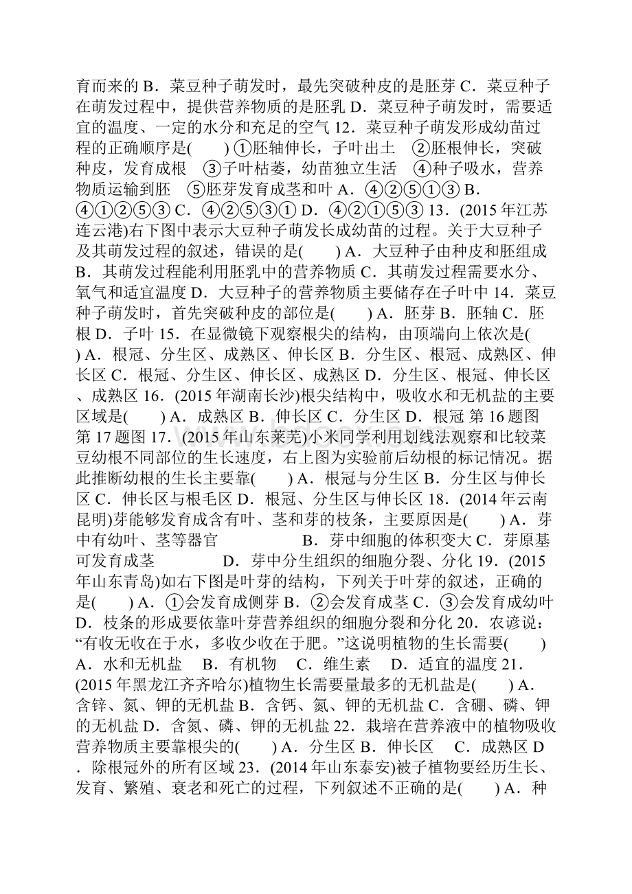 中考生物生物圈中的绿色植物复习课件及复习题附答案.docx_第2页