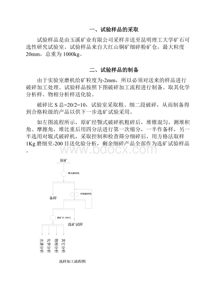 大红山铜矿矿石可选性研究报告.docx_第2页