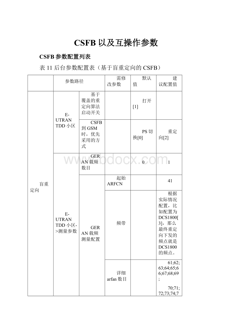 CSFB以及互操作参数.docx