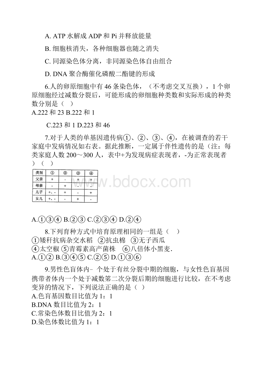 人教版高一生物下学期期末模拟卷.docx_第2页