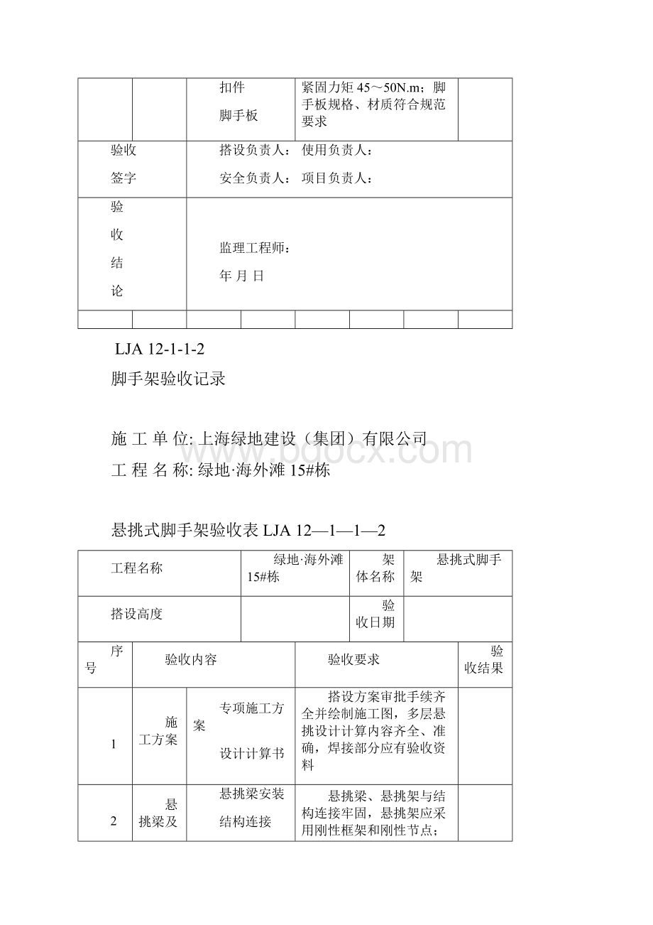 012悬挑式脚手架验收记录1#.docx_第3页