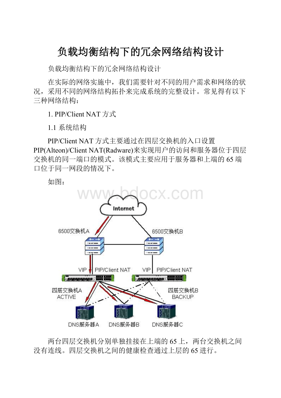 负载均衡结构下的冗余网络结构设计.docx