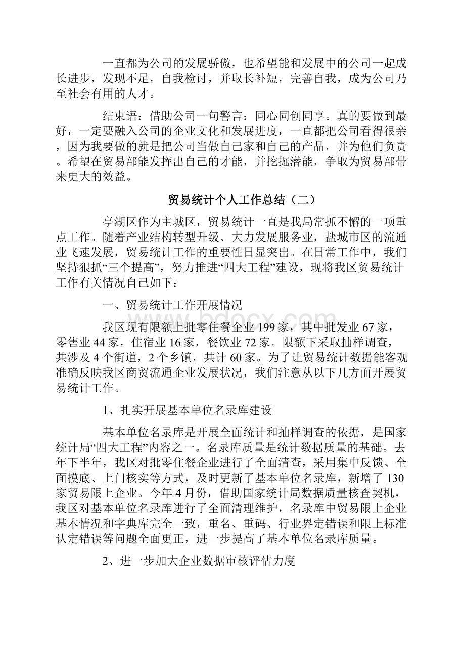 贸易统计个人工作总结.docx_第2页