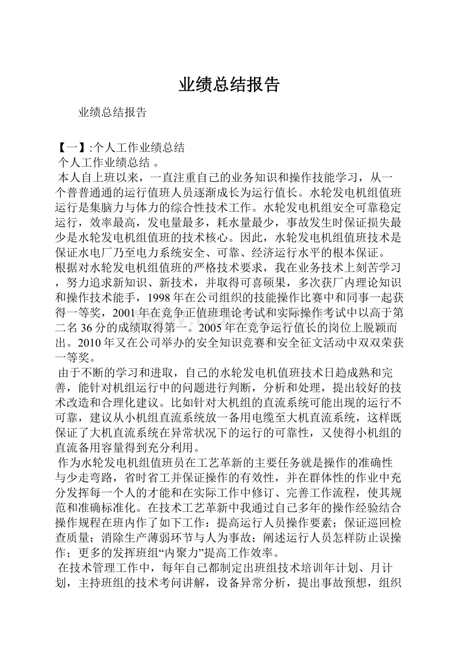 业绩总结报告.docx_第1页