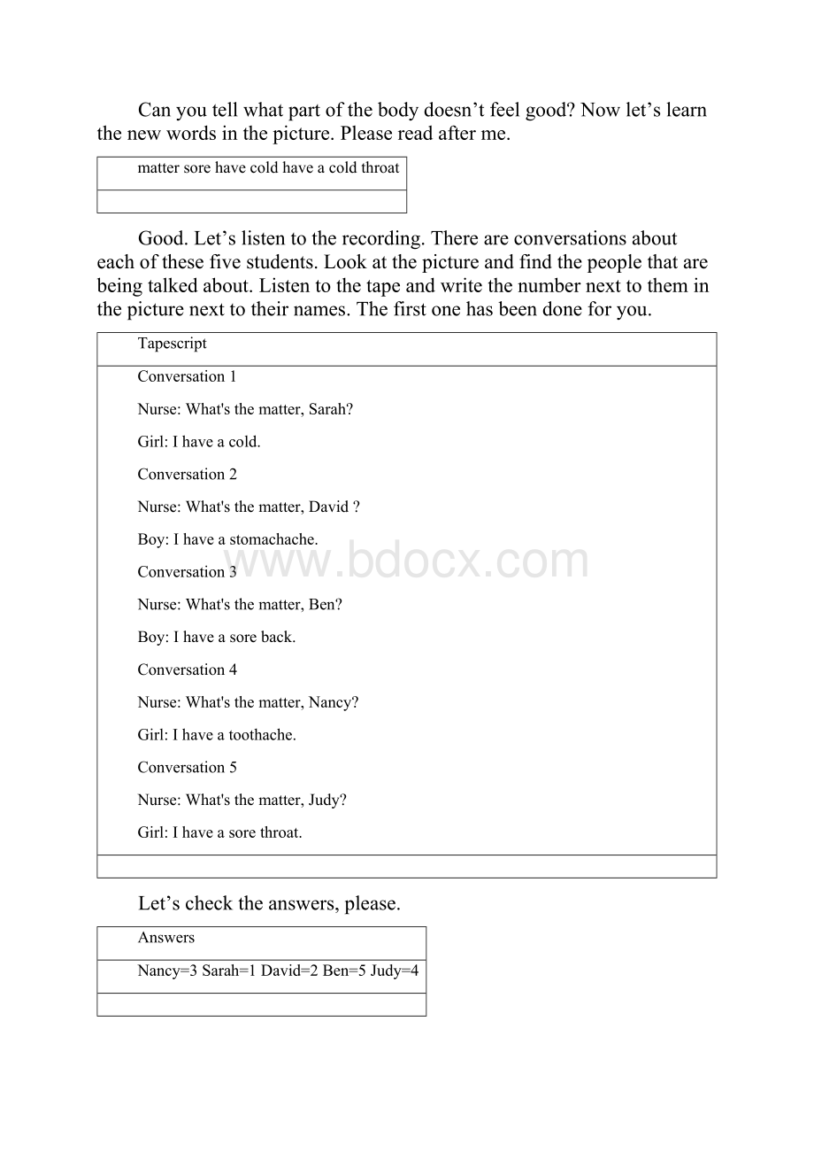 八年级英语下册Unit1Whatsthematter教案新版人教新目标版.docx_第3页