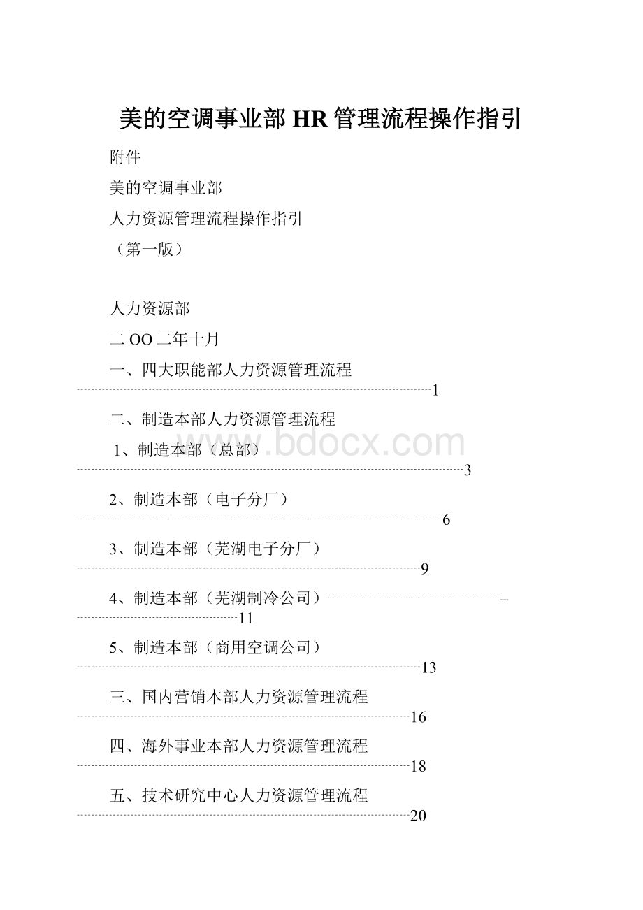 美的空调事业部HR管理流程操作指引.docx_第1页