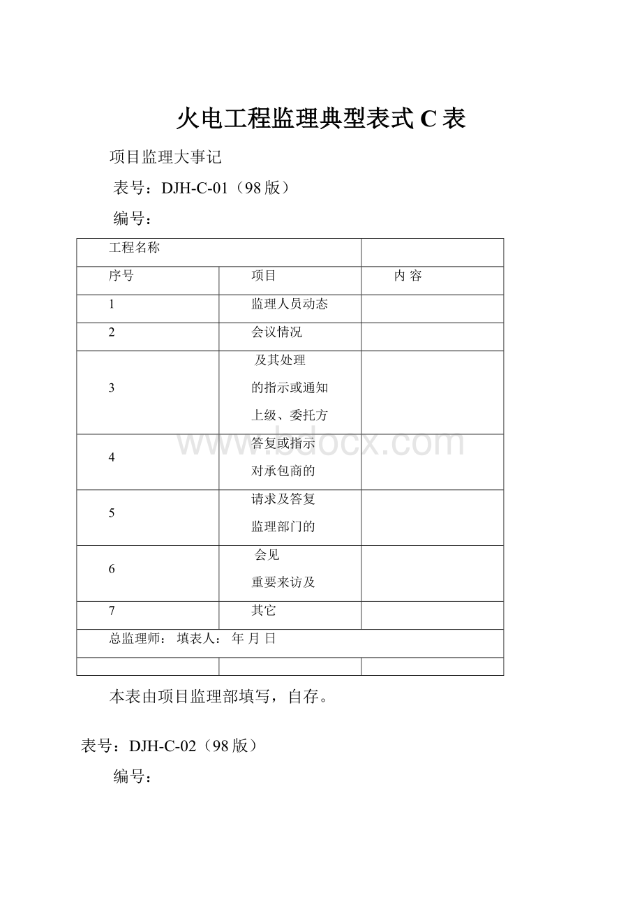 火电工程监理典型表式C表.docx