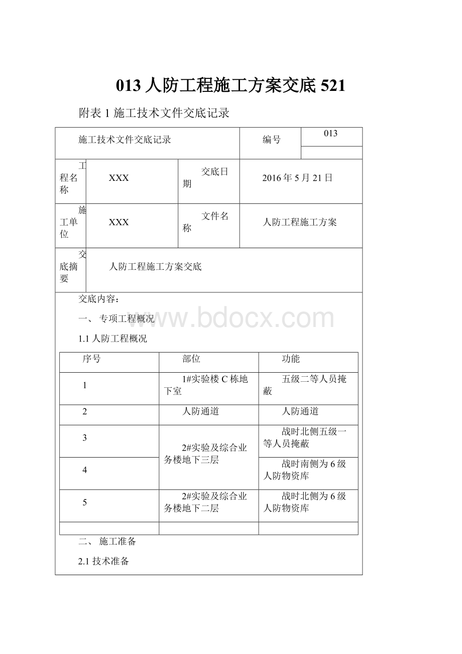 013人防工程施工方案交底521.docx_第1页