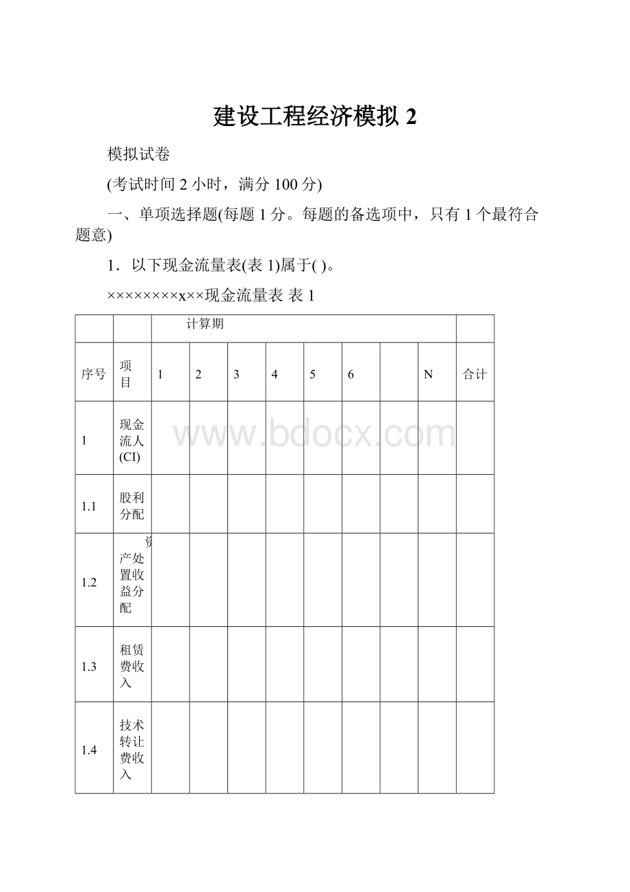 建设工程经济模拟2.docx