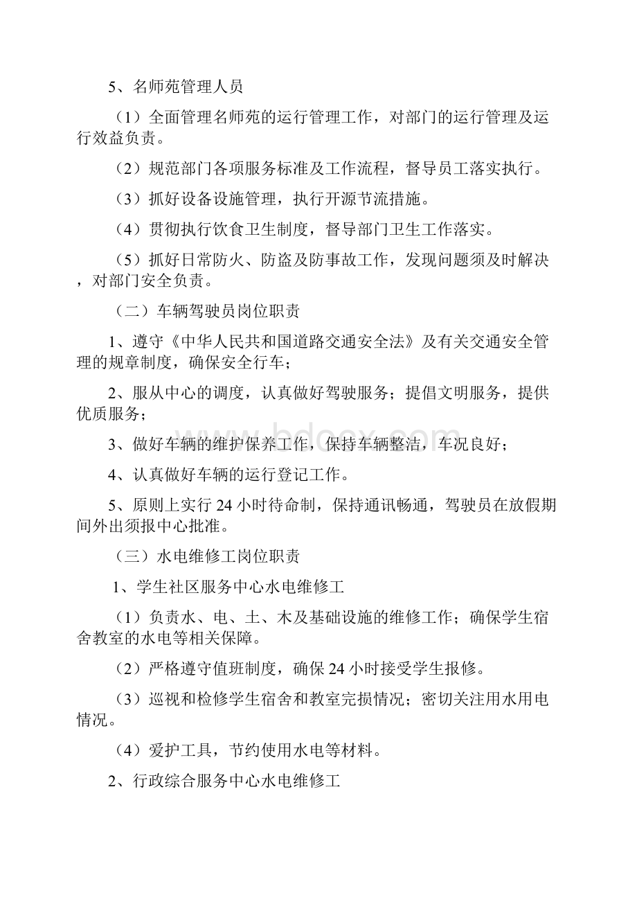 后勤管理处劳务派遣人员各相关岗位职责.docx_第3页