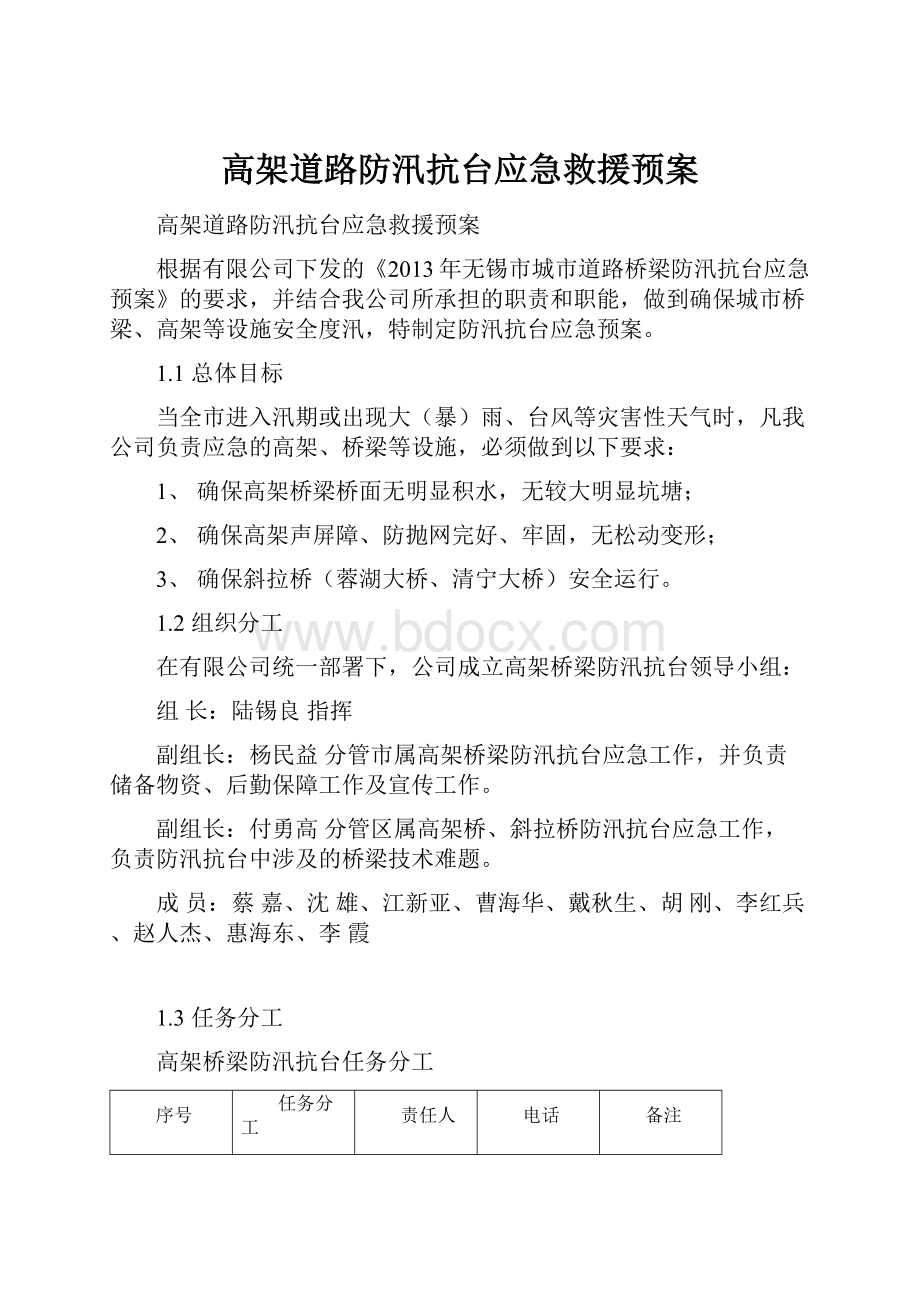 高架道路防汛抗台应急救援预案.docx