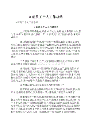 it新员工个人工作总结.docx