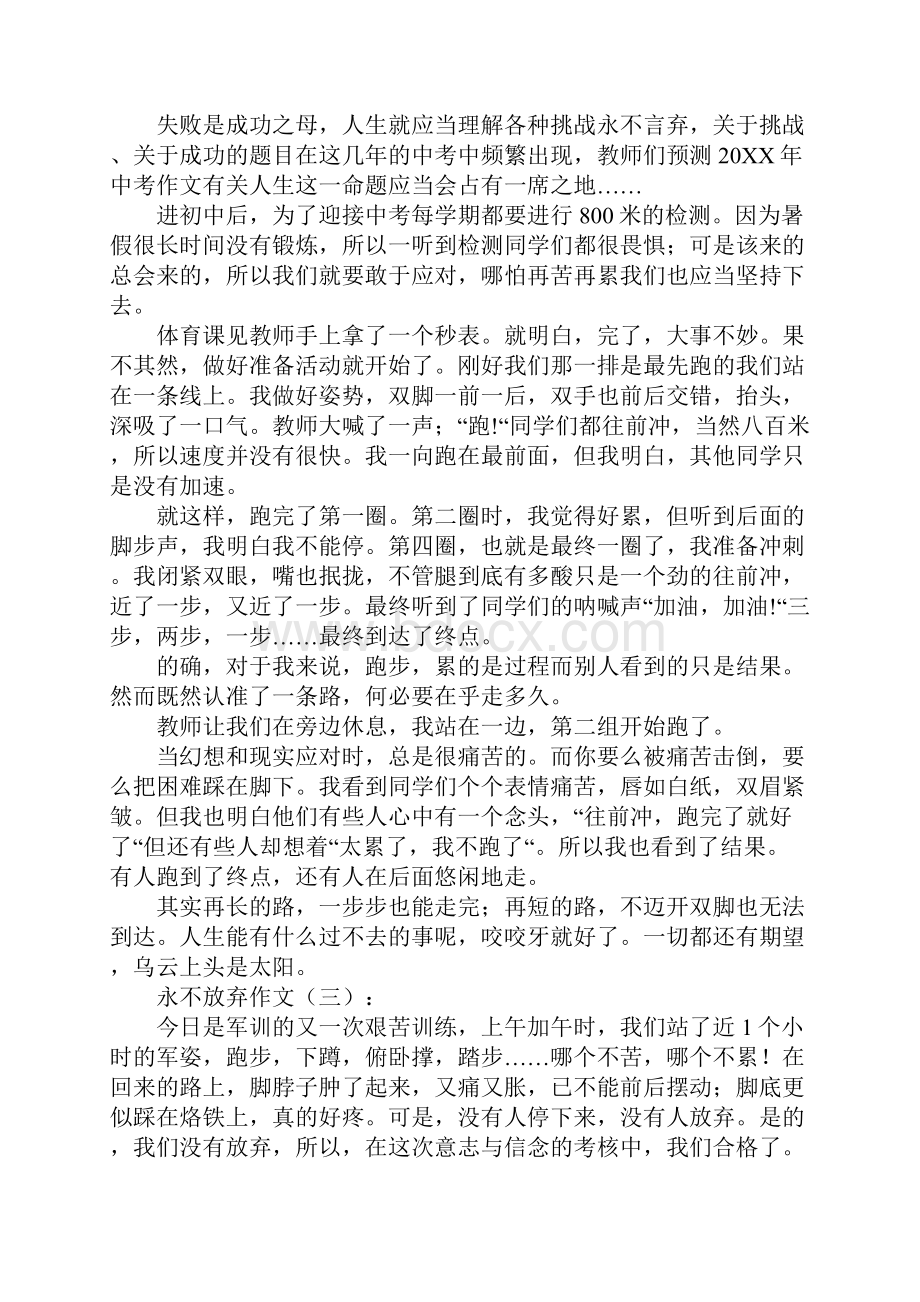 永不放弃作文20篇.docx_第2页