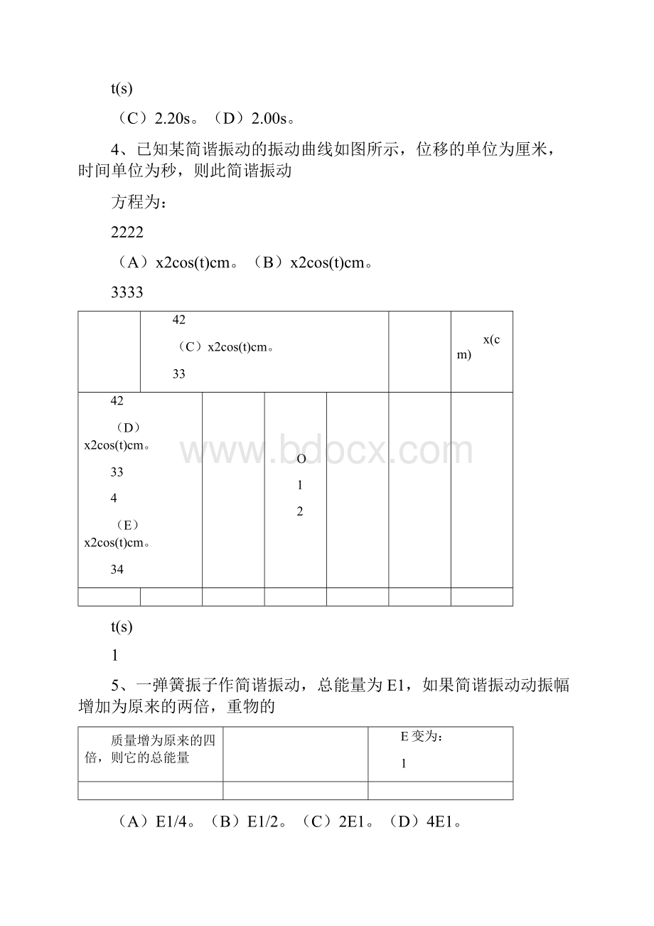 振动波动学基础选择题与参考答案.docx_第2页