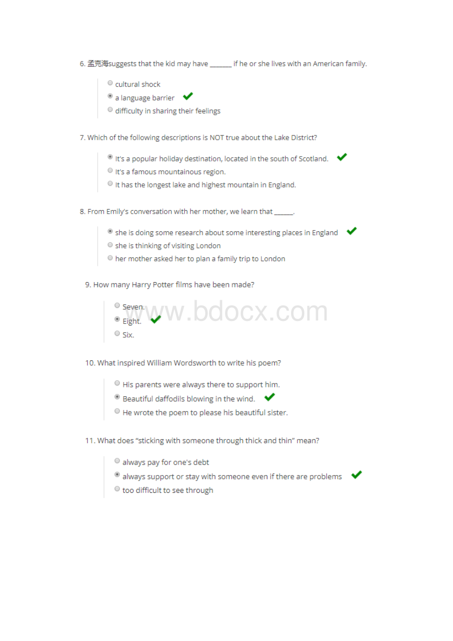 学堂在线生活英语听说答案Unit4.docx_第3页