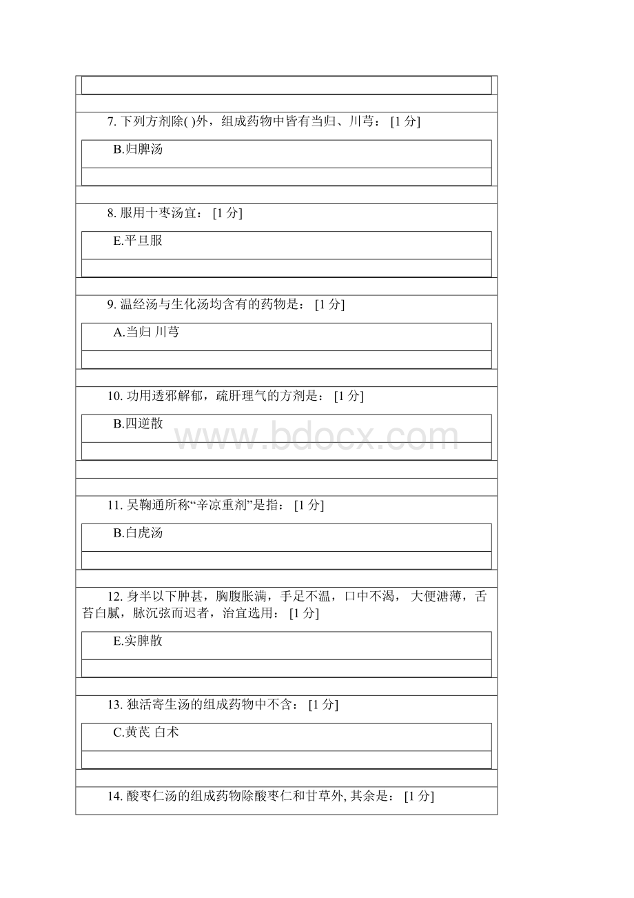 北京中医药大学远程教育学院方剂学17次作业电子版本.docx_第2页