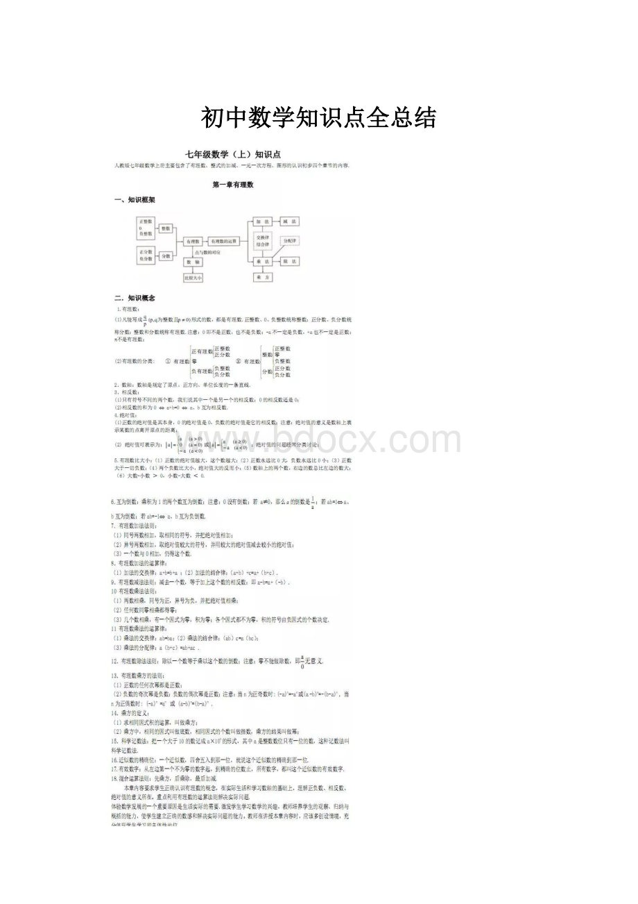 初中数学知识点全总结.docx