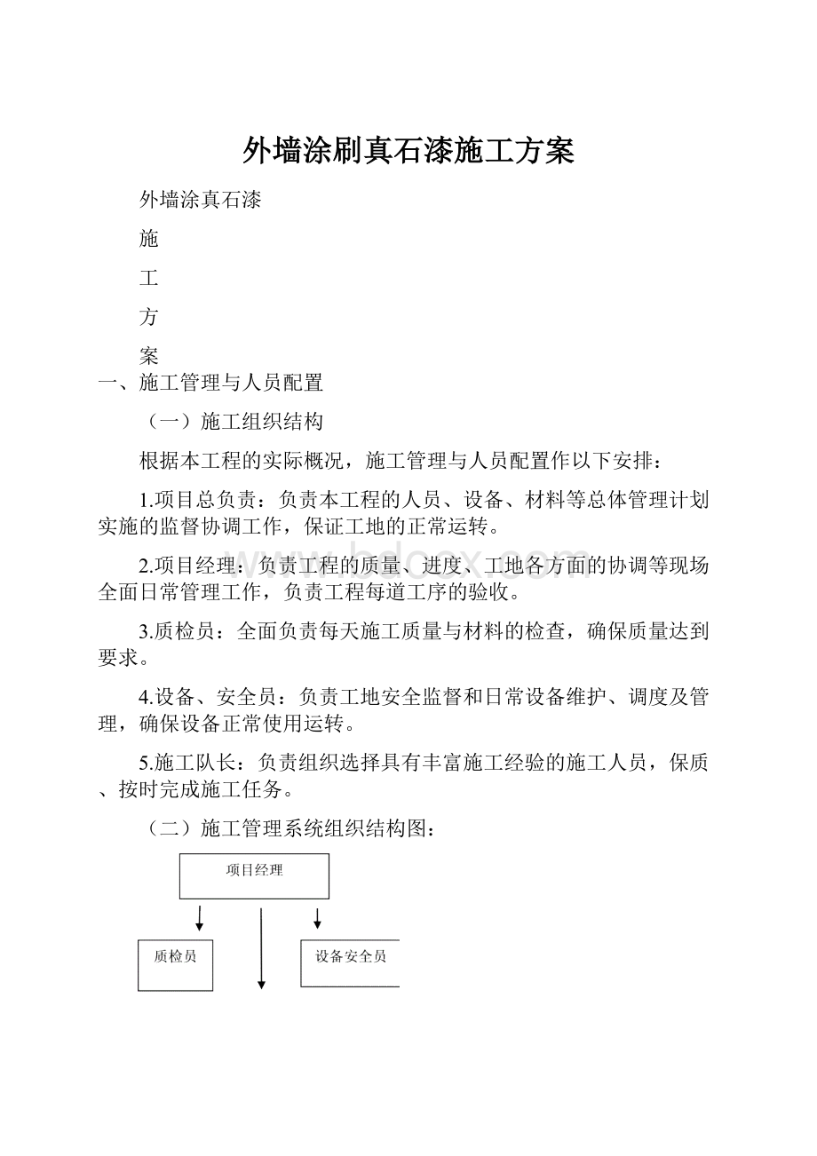 外墙涂刷真石漆施工方案.docx_第1页