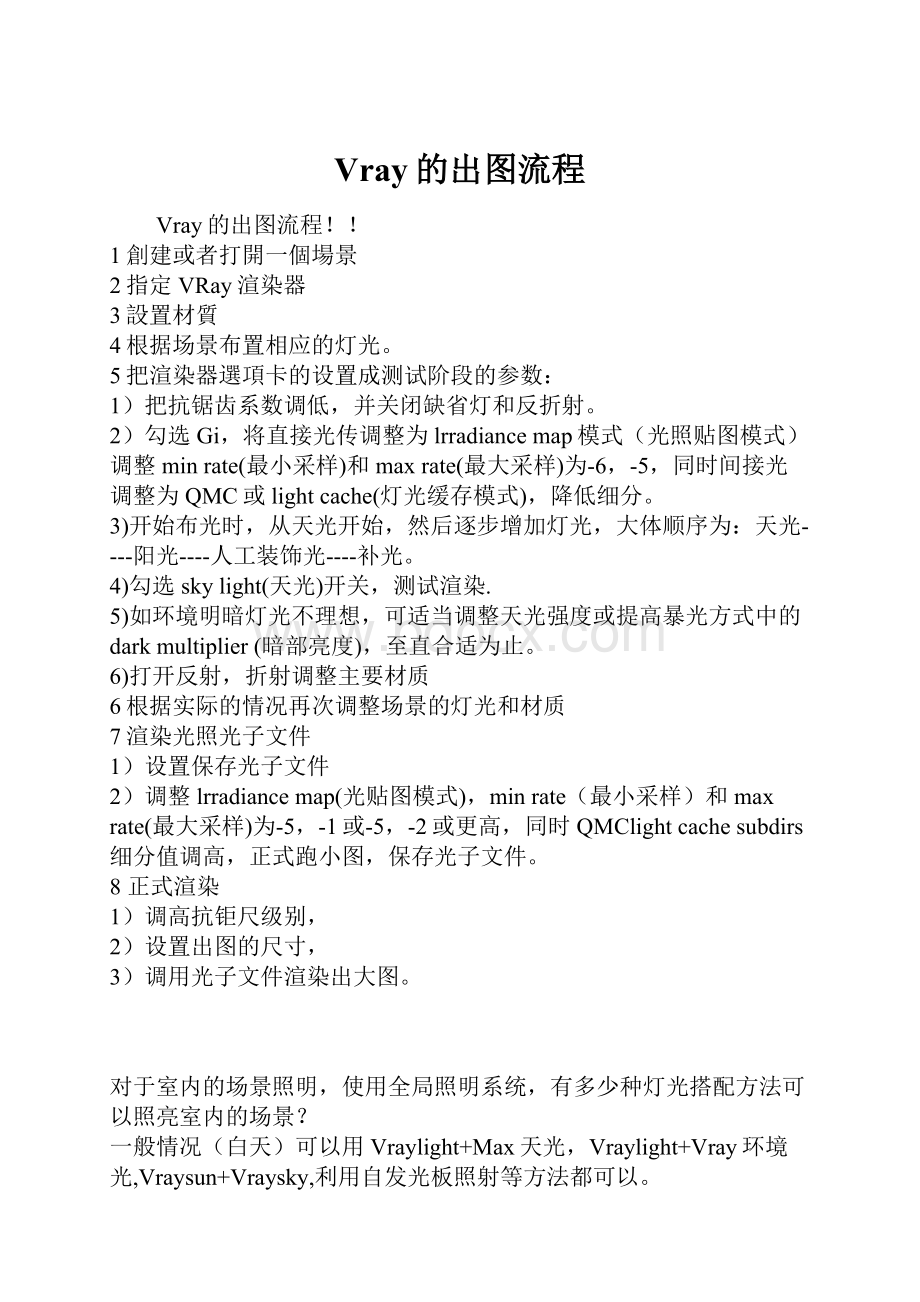 Vray的出图流程.docx