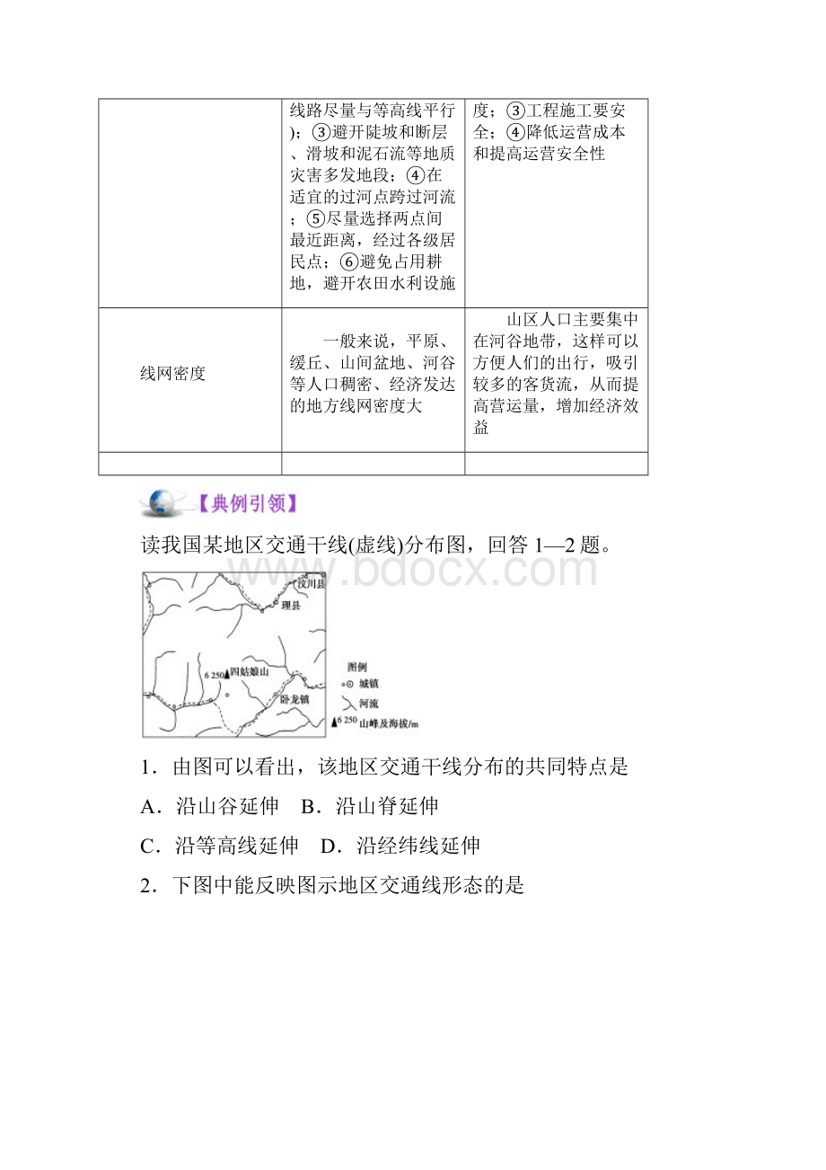 考点21 地表形态对交通运输和聚落的影响备战高考地理考点一遍过.docx_第3页