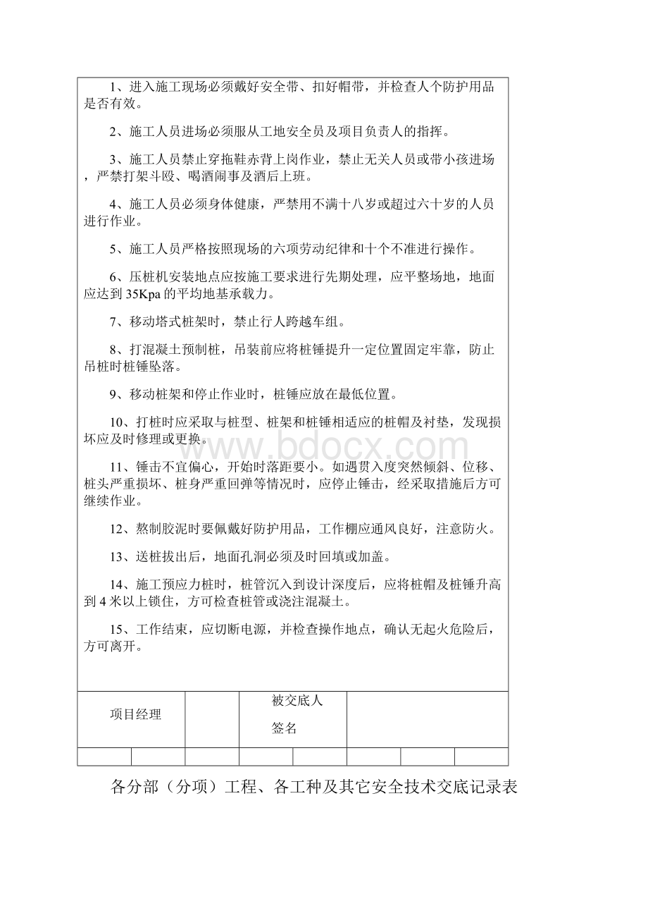 各分部分项工程各工种及其它安全技术交底记录表.docx_第3页