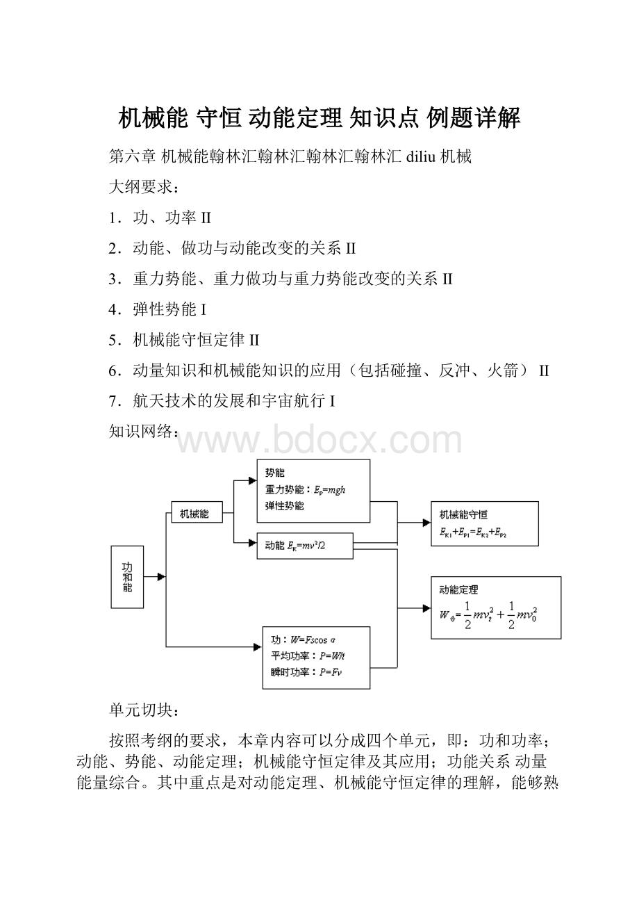 机械能 守恒 动能定理 知识点 例题详解.docx_第1页