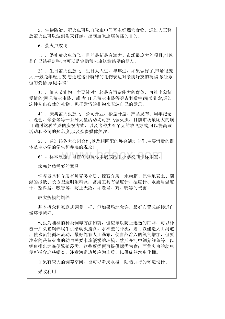 精萤火虫养殖经营项目可行性商业计划书.docx_第3页