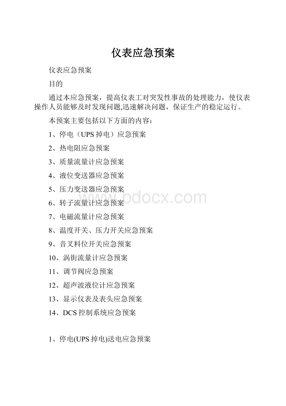 仪表应急预案.docx_第1页