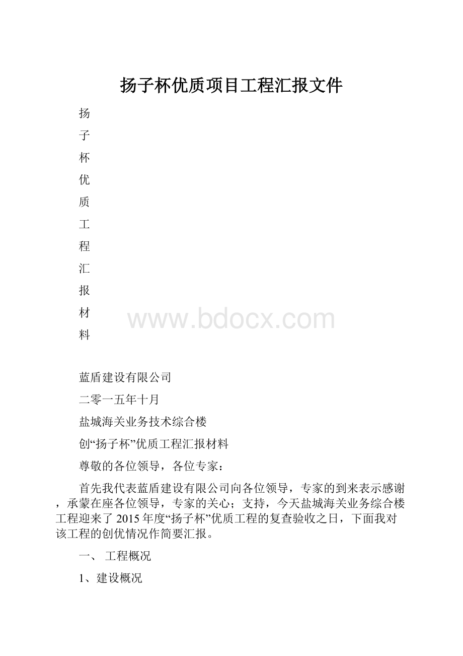 扬子杯优质项目工程汇报文件.docx_第1页