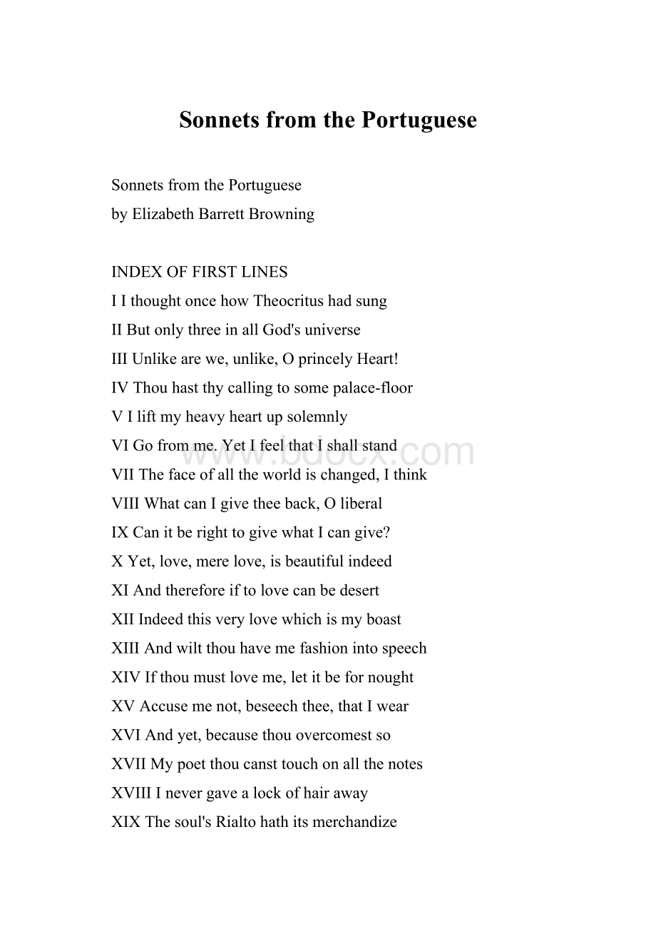 Sonnets from the Portuguese.docx