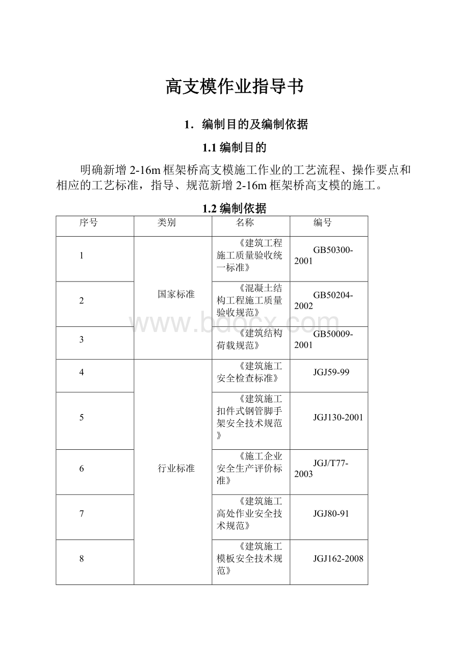 高支模作业指导书.docx