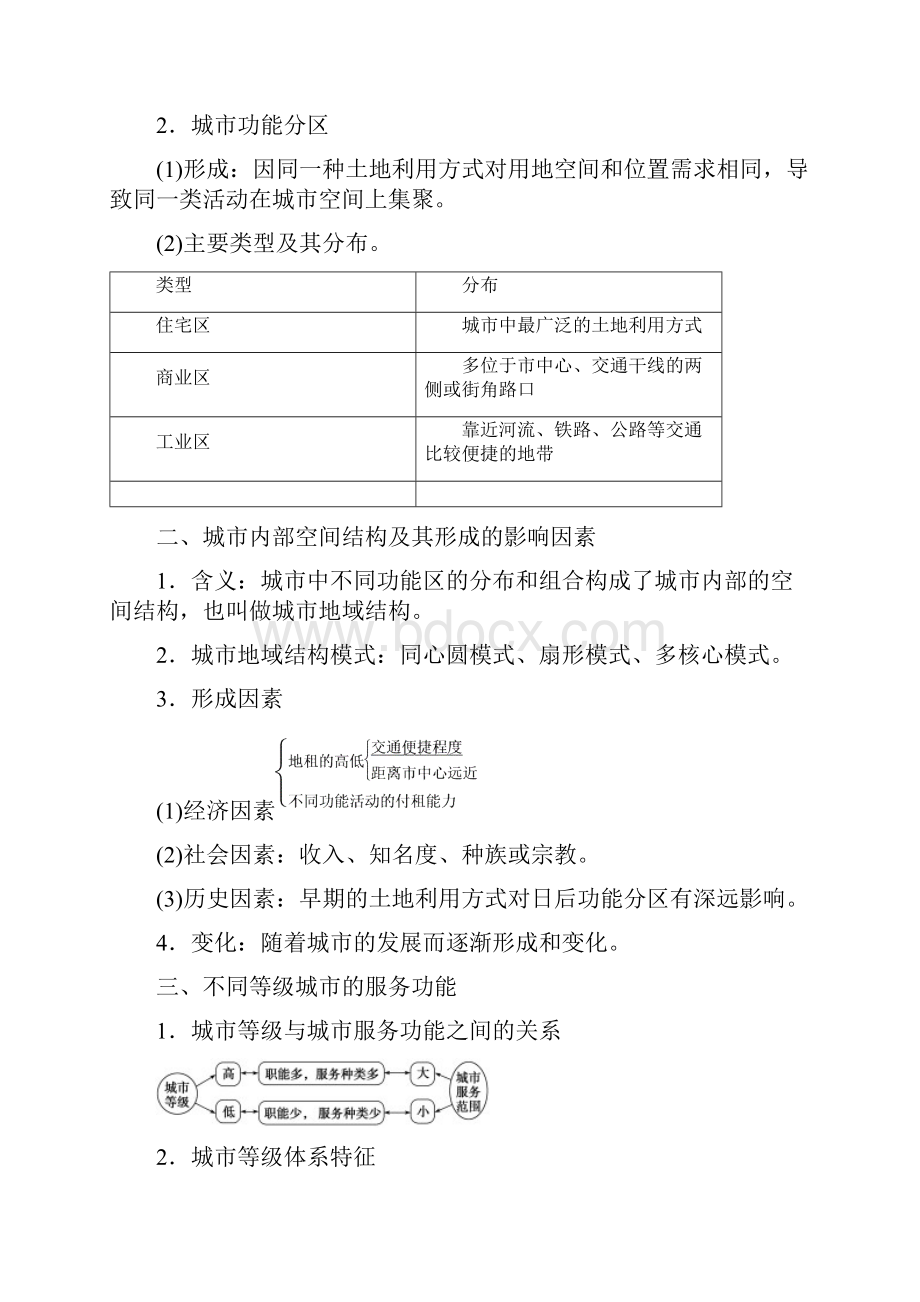 优化方案高考地理新一轮复习 第七章 第17讲 城市内部空间结构和不同等级城市的服务功能教案.docx_第2页