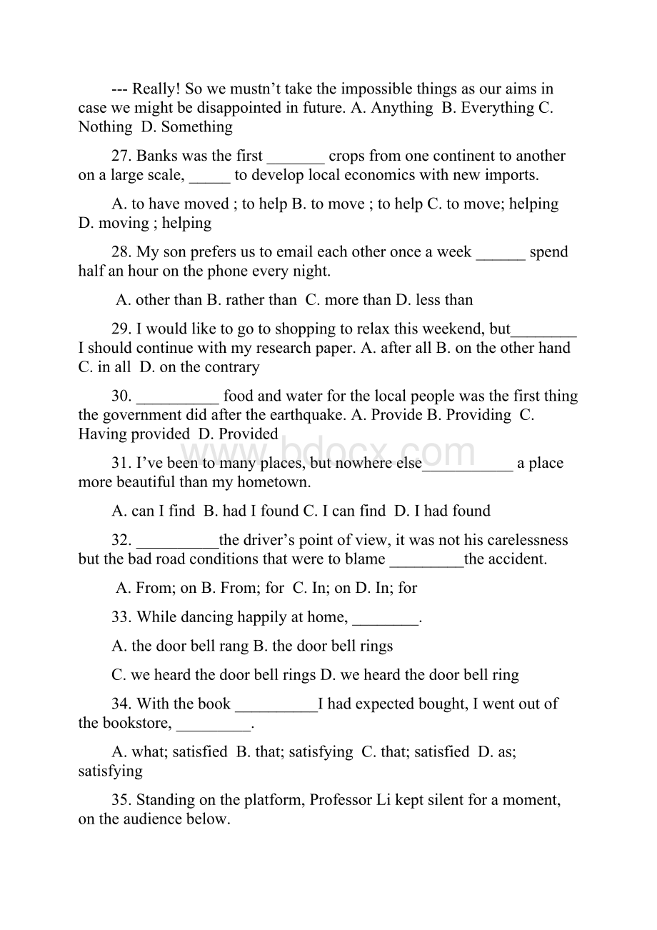 1718学年上学期高二第三单元测验英语试题1附答案.docx_第2页