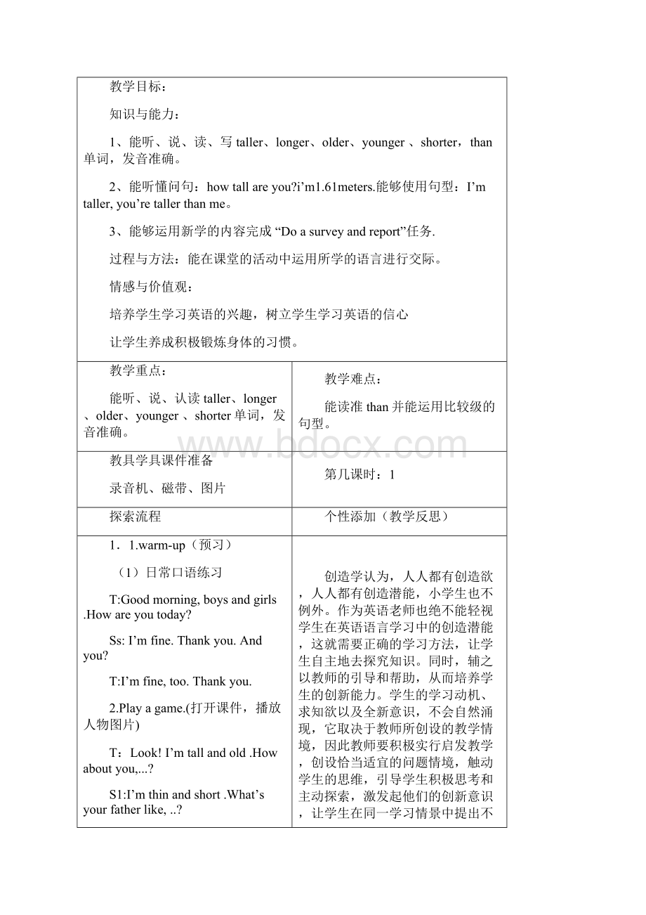 新PEP人教版六年级下册英语教案和反思.docx_第2页