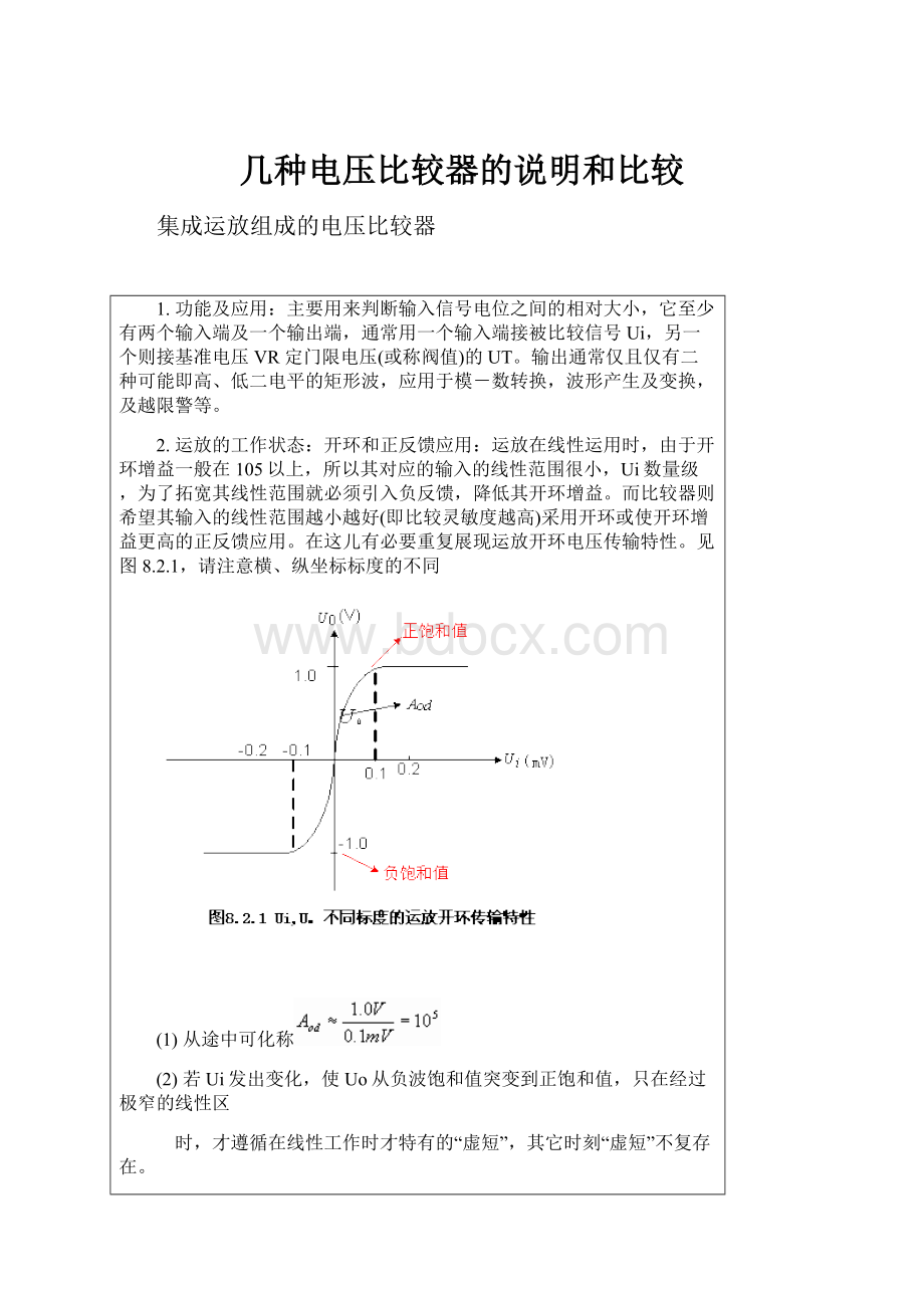 几种电压比较器的说明和比较.docx_第1页